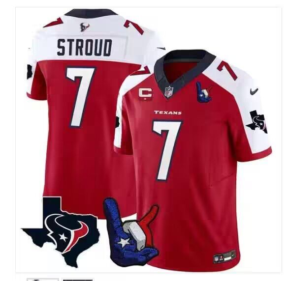 Men Houston Texans #7 Stroud Blue  2024 Nike Limited NFL Jersey